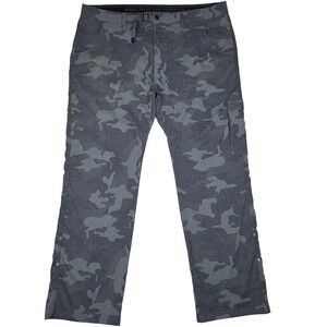 Prana Camo Cargo Hiking Outdoor Pants Mens 42x32 Gray Zion Stretch Army Gorpcore